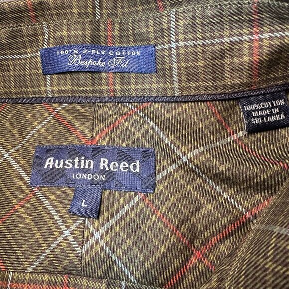 Austin Reed Men's Long Sleeve Plaid Button-Up Shirt Size L Multicolor Casual - Picture 4 of 7